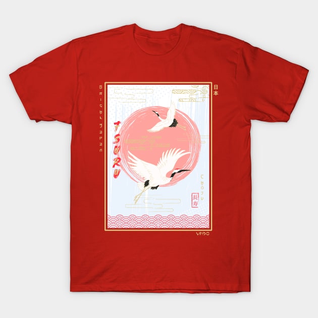 Tsuru Ukiyo-e T-Shirt by Wimido